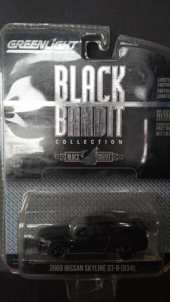 Nissan Skyline GT-R r34 1:64 Greenlight Black Bandit Pol, Auto, Verzenden, ., Nieuw