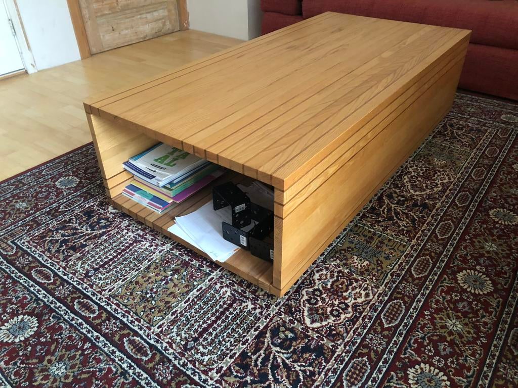 Leolux eiken design salontafel, Huis en Inrichting, Tafels | Salontafels, Ophalen, Zo goed als nieuw