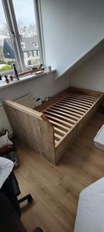 Steigerhouten bed eenpersoons, Huis en Inrichting, Slaapkamer | Bedden, Ophalen, Gebruikt, 90 cm, Eenpersoons
