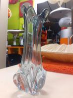 Murano jaren 60 design vaas blauw grijs glas 23 cm retro, Antiek en Kunst, Antiek | Glas en Kristal, Ophalen of Verzenden