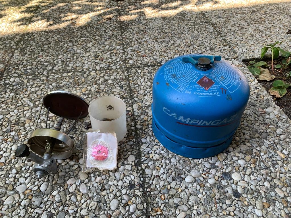 campinggaz gasfles met gaslamp, Ophalen, Gebruikt