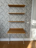 String werkplek met kast - wit/hout, Ophalen of Verzenden, In hoogte verstelbaar, Zo goed als nieuw, Bureau