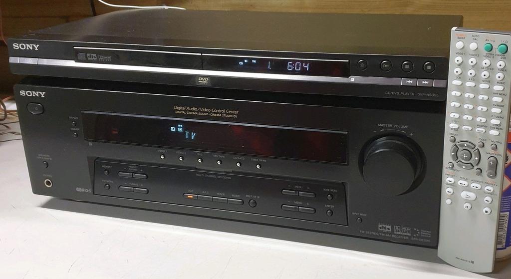 Sony receiver str-de595 + gratis cd dvd speler dvp-ns355, Ophalen of Verzenden