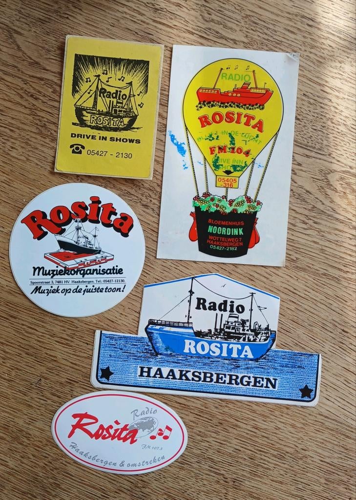 Stickers piraten zender, Radio Rosita, HAAKSBERGEN, Ophalen of Verzenden, Zo goed als nieuw