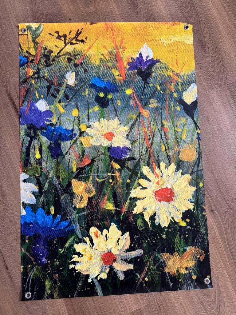 Tuinposter met bloemen, Tuin en Terras, Ophalen of Verzenden, Nieuw