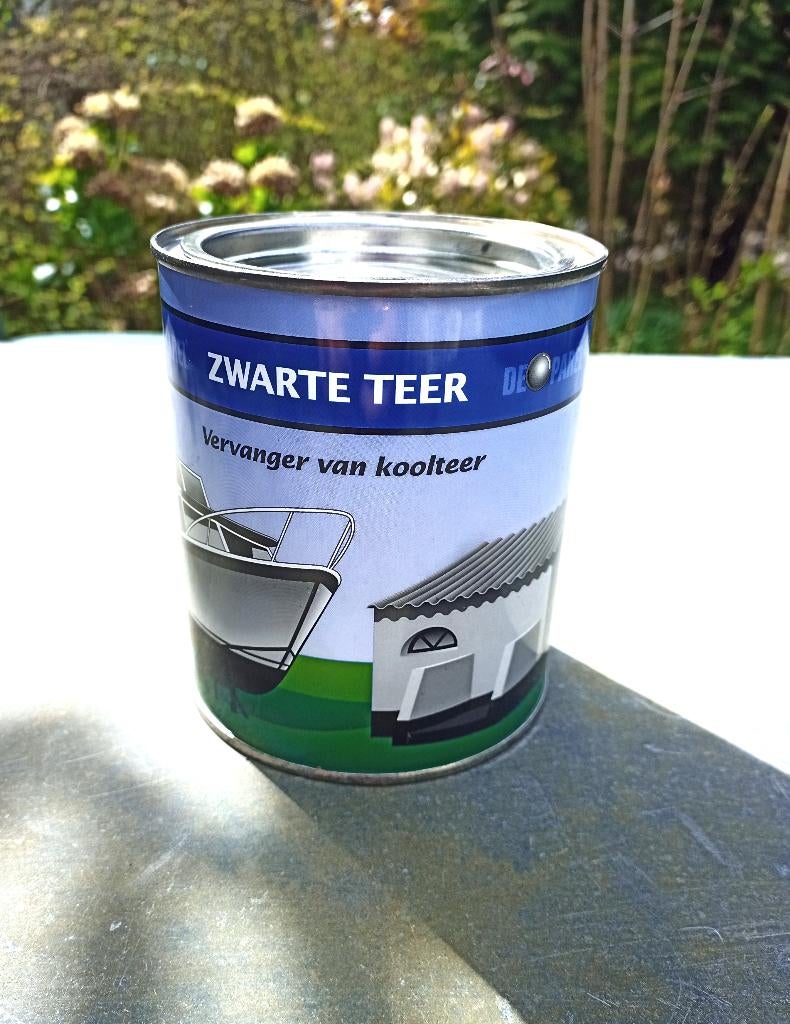 Zwarte Teer, Doe-het-zelf en Verbouw, Verf, Beits en Lak, Nieuw, Verf, Minder dan 5 liter, Zwart, Ophalen