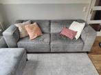 Goossens 3-zits bank Calvin + poef, Ophalen, 125 cm of meer, 125 cm of meer, Zo goed als nieuw