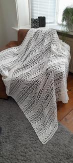Brocante gehaakte roomwitte sprei # woondeken, Ophalen of Verzenden, Zo goed als nieuw