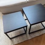 Set van 2 zwarte bijzettafels  Woonexpress - modern design, Minder dan 45 cm, Minder dan 55 cm, Vierkant, Ophalen of Verzenden
