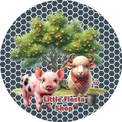 L896 icing frosting varken schaap 19cm eetbare taart print, Ophalen of Verzenden, Nieuw, Taarten, Versiering