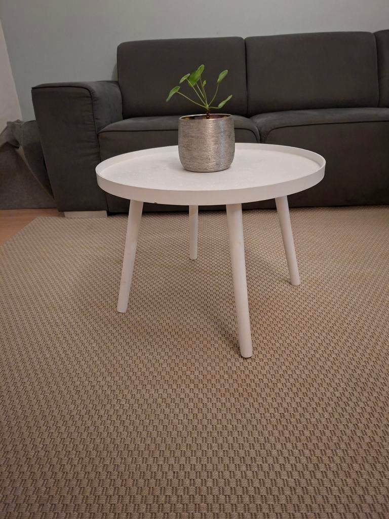 Leuk wit salontafeltje, Huis en Inrichting, Tafels | Salontafels, 50 tot 100 cm, Rond, Minder dan 50 cm, 50 tot 100 cm