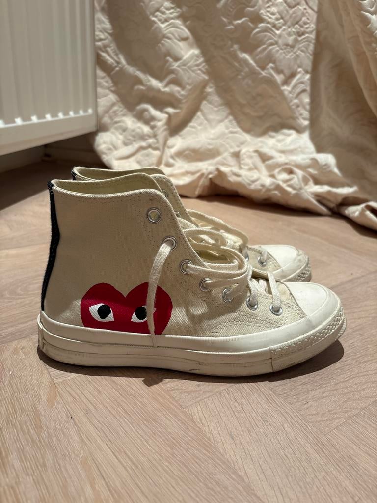 Comme des Garçons Converse Schoenen 39 1/3 Zeer Goede Staat, Kleding | Dames, Schoenen, Verzenden, Zo goed als nieuw, Wit, Sneakers of Gympen