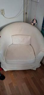 Witte fauteuil met afneembare en wasbare hoezen, Ophalen, Gebruikt, 75 tot 100 cm, 75 tot 100 cm