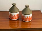 Set van 2 vintage kruidenpotjes met kasteeldecor, Ophalen of Verzenden