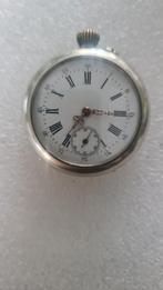 Antiek Zilveren Zakhorloge met Paard Gravureliek, Sieraden, Tassen en Uiterlijk, Horloges | Antiek, Overige merken, Zakhorloge