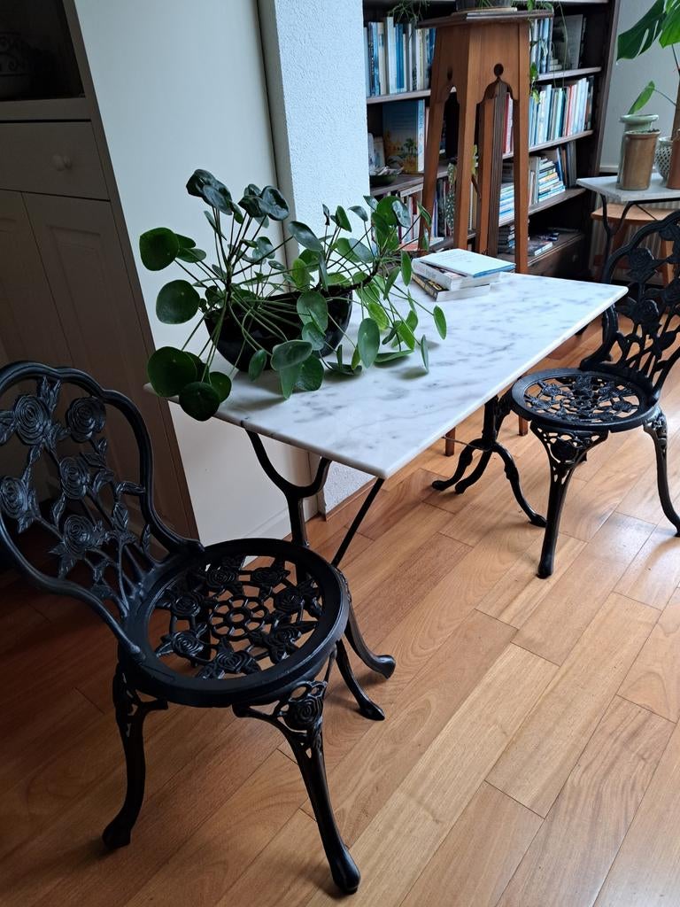 Marmeren bistro / tuin tafel ( 100x60 cm )., Ophalen of Verzenden, Overige materialen