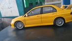 Gele Mitsubishi Lancer Evolution VIII modelauto, Ophalen of Verzenden