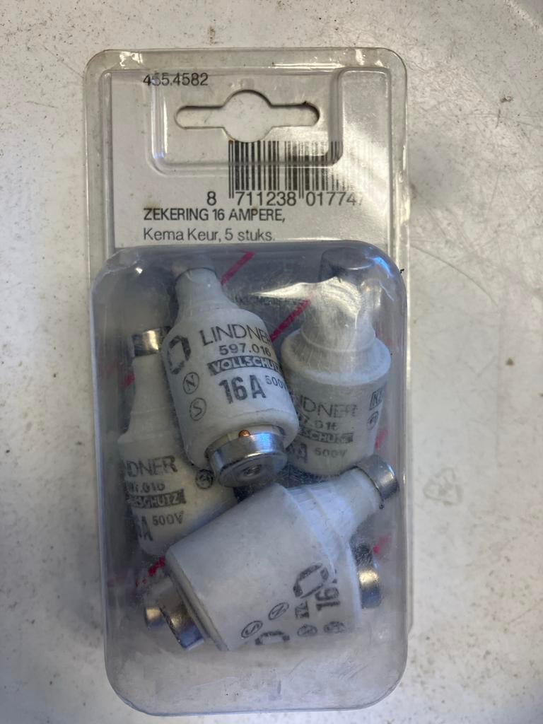 Zekering 16 Ampere Kema Keur - 5 stuks, Ophalen of Verzenden, Nieuw, Overige typen