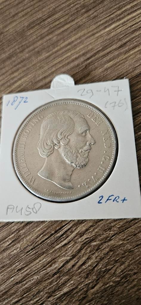 Zilveren rijksdaalder 1872 Willem lll mooie munt, Koning Willem III, Zilver, Ophalen of Verzenden, Losse munt