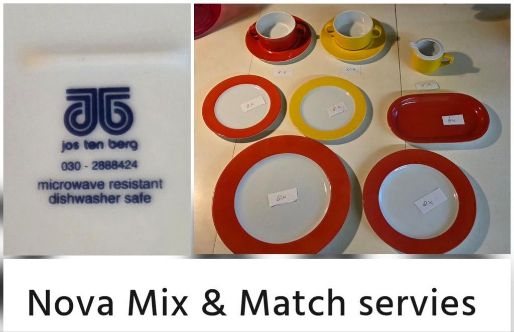 Servies Nova Mix & Match van Jos ten Berg rood en geel., Ophalen, Nieuw, Geel, Overige typen