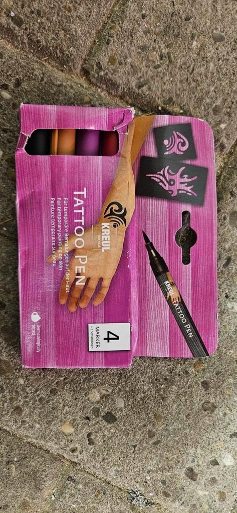Kreul Tattoo Pen Set - Tijdelijke Tattoos voor Huid, Hobby en Vrije tijd, Knutselen, Nieuw, Materiaal, Ophalen of Verzenden