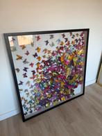Schilderij met 3D vlinders in lijst 90x90, Ophalen