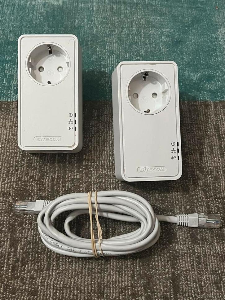 Sitecom Homeplug 500 Mbps + Socket (2-pack), Computers en Software, WiFi-versterkers, Zo goed als nieuw, Ophalen of Verzenden