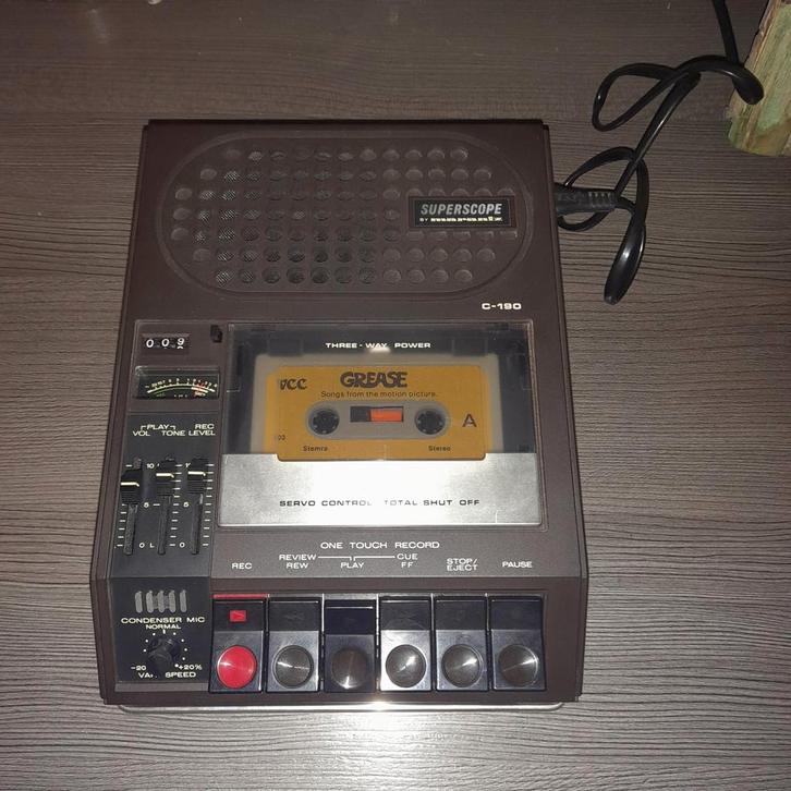 Marantz Superscope C-190 cassette tape recorder in doos 1975, Audio, Tv en Foto, Cassettedecks, Enkel, Marantz, Ophalen of Verzenden