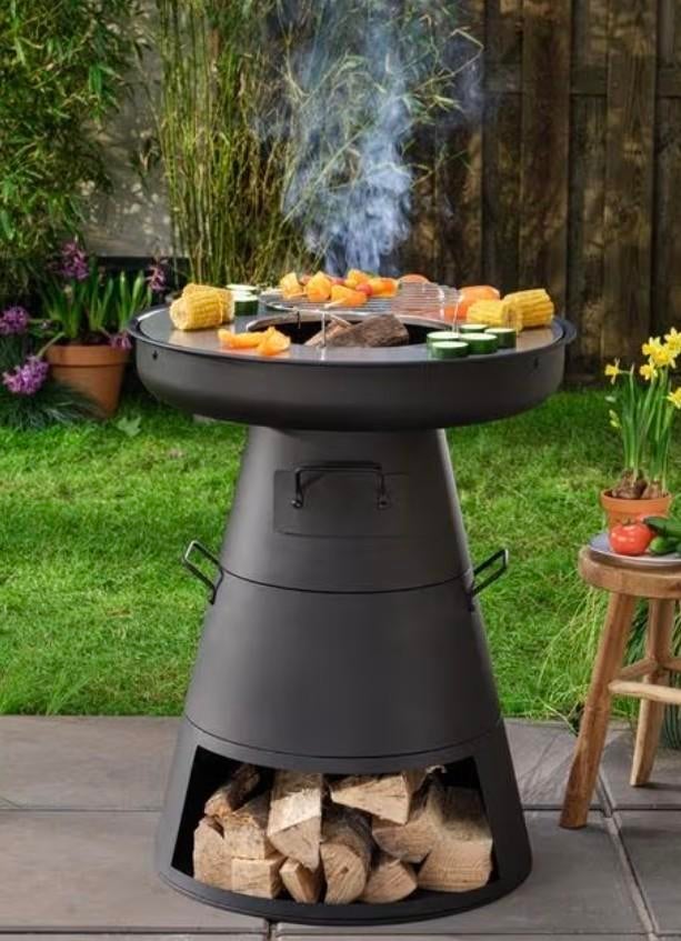 Vuurkorf met bakplaat/grill BBQ, Ophalen, Nieuw, Vuurkorf