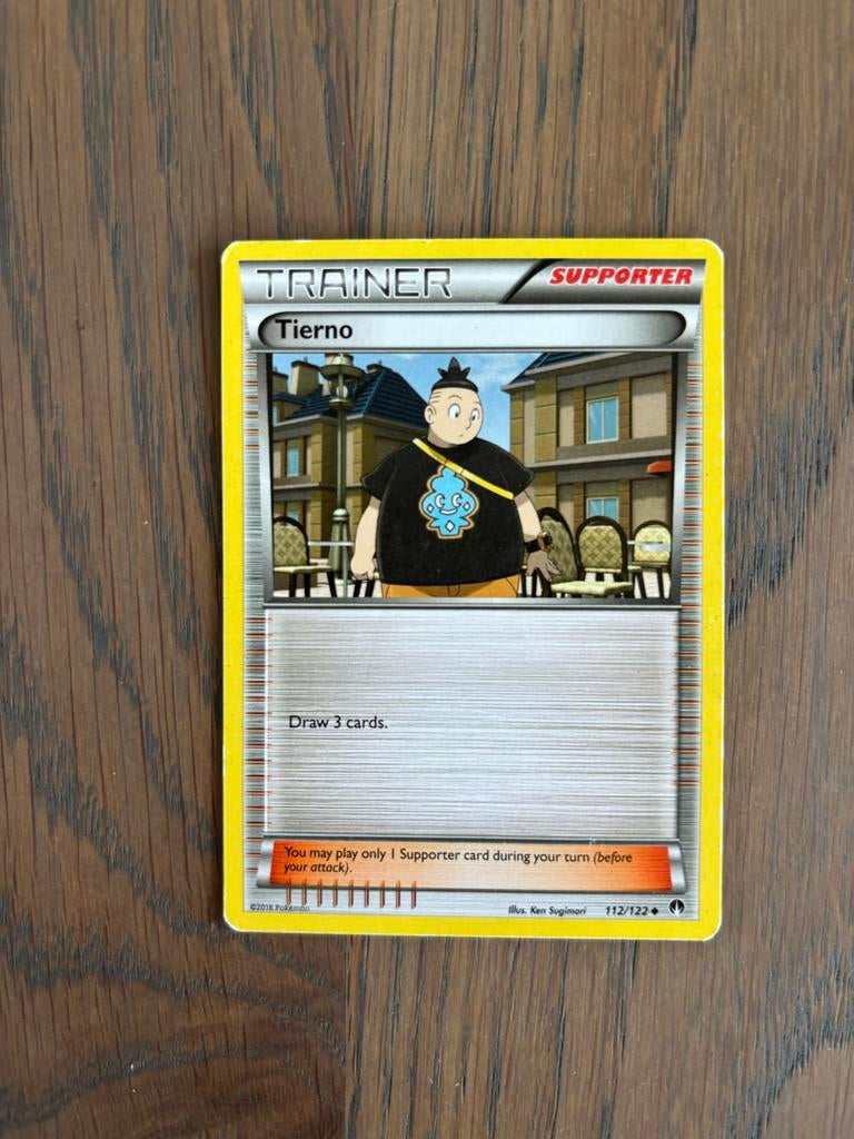Pokémon TCG: Tierno Supporter Trainer Kaart (2016), Ophalen of Verzenden, Zo goed als nieuw, Losse kaart