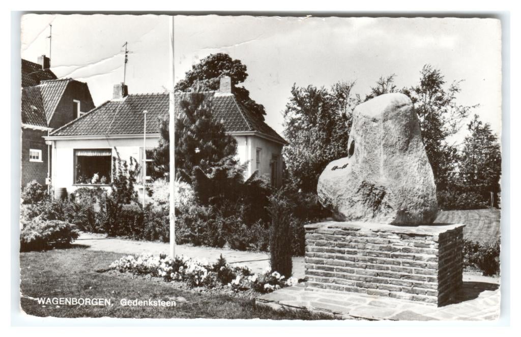 Wagenborgen, Gedenksteen. Lees beschrijving, Verzenden, 1960 tot 1980, Gelopen, Groningen