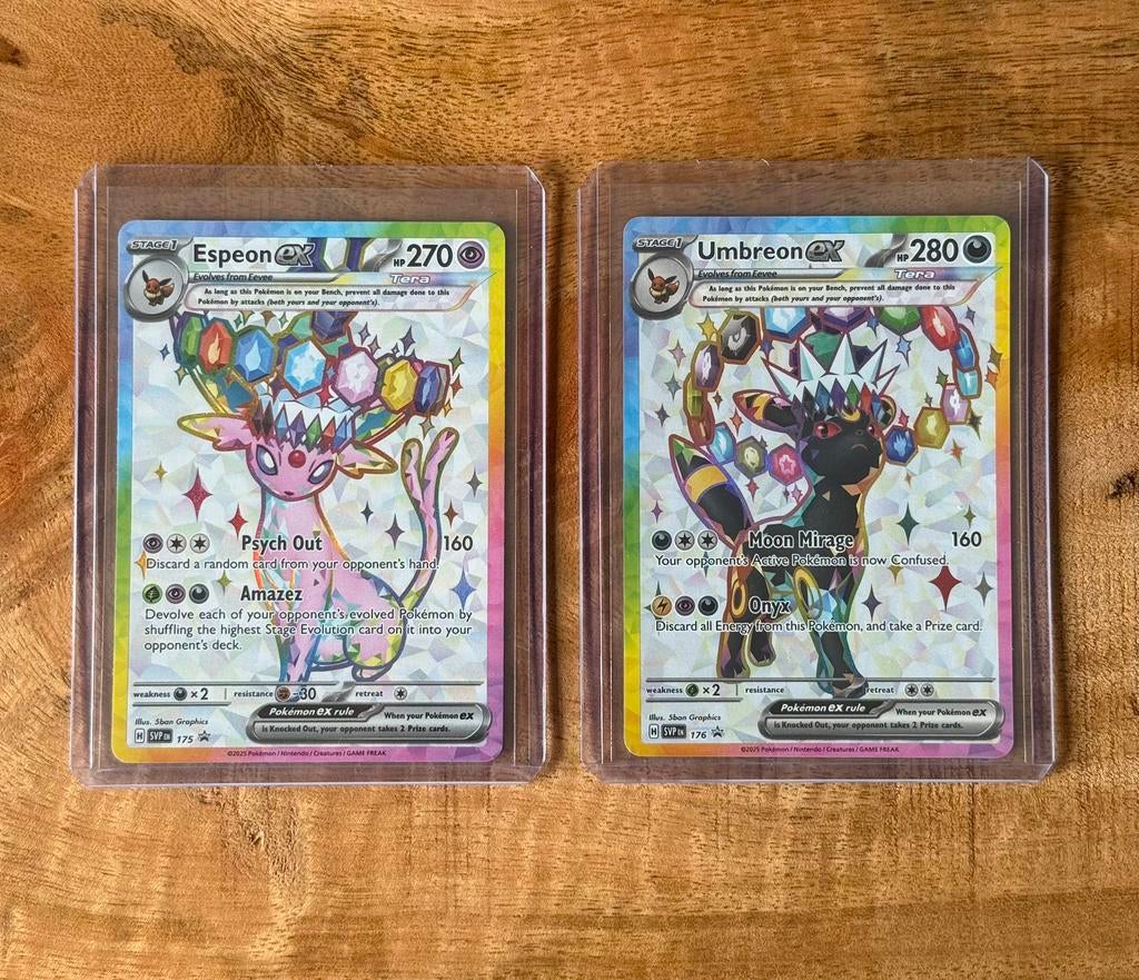 Pokemon | Umbreon ex & Espeon ex | Prismatic evolutions ✅, Ophalen of Verzenden, Zo goed als nieuw