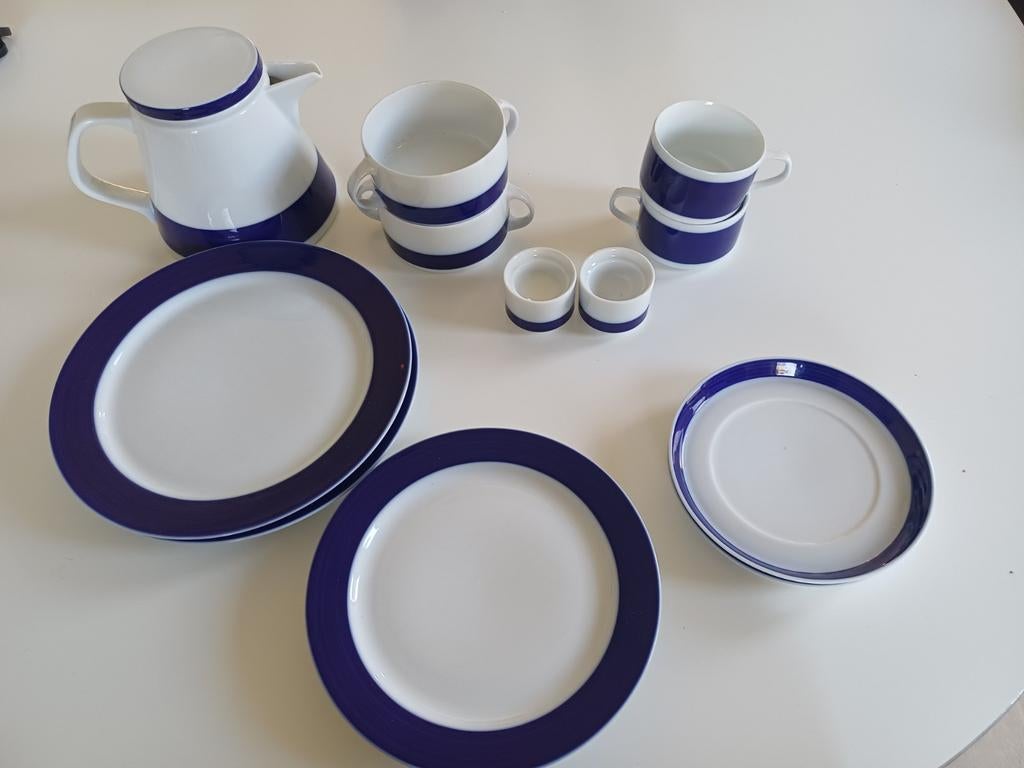 Vintage Thomas Germany servies - blauw/wit, Ophalen of Verzenden