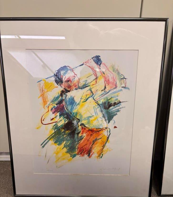 Golfer - Gesigneerde Zeefdruk 49/150, Ophalen