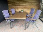 Complete Tuinset: Hartman Prestige met Teakhouten Details, Tuin en Terras, Ophalen, 4 zitplaatsen, Gebruikt, Eettafel