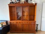 Antieke Kersenhouten buffetkast met vitrine en lades, Huis en Inrichting, Kasten | Buffetkasten, Ophalen, Gebruikt, 200 cm of meer