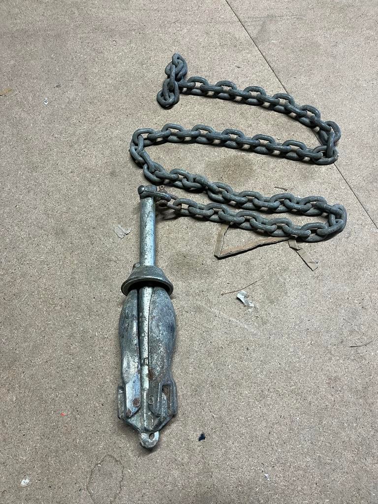 Gegalvaniseerd paraplu anker 5,5 kg met ketting, Ophalen of Verzenden, Gebruikt, Overige typen
