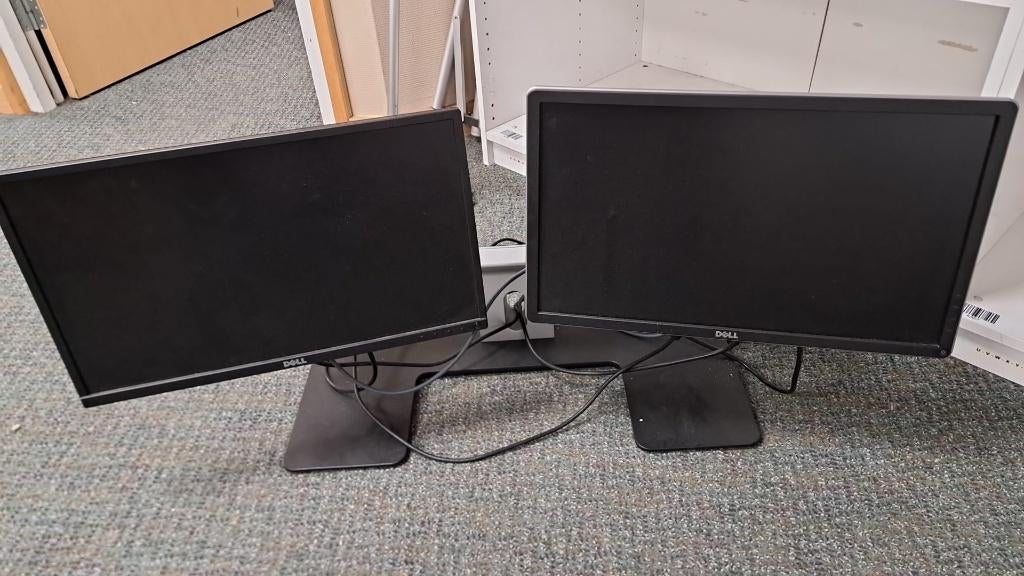 2x 21 inch dell monitor op 1 dubbele steun, Ophalen, Gebruikt, IPS, Dell