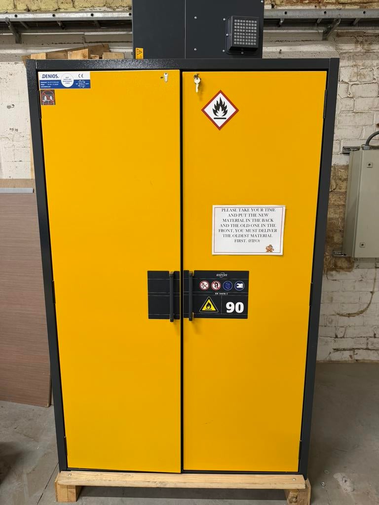 Brandwerende veiligheidskast DENIOS, Huis en Inrichting, Brandblussers en Brandkasten, Ophalen of Verzenden, Zo goed als nieuw