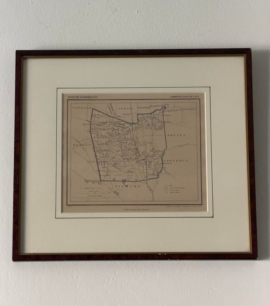 Oude plattegrond/kaart provincie noord-brabant loon op zand, Ophalen