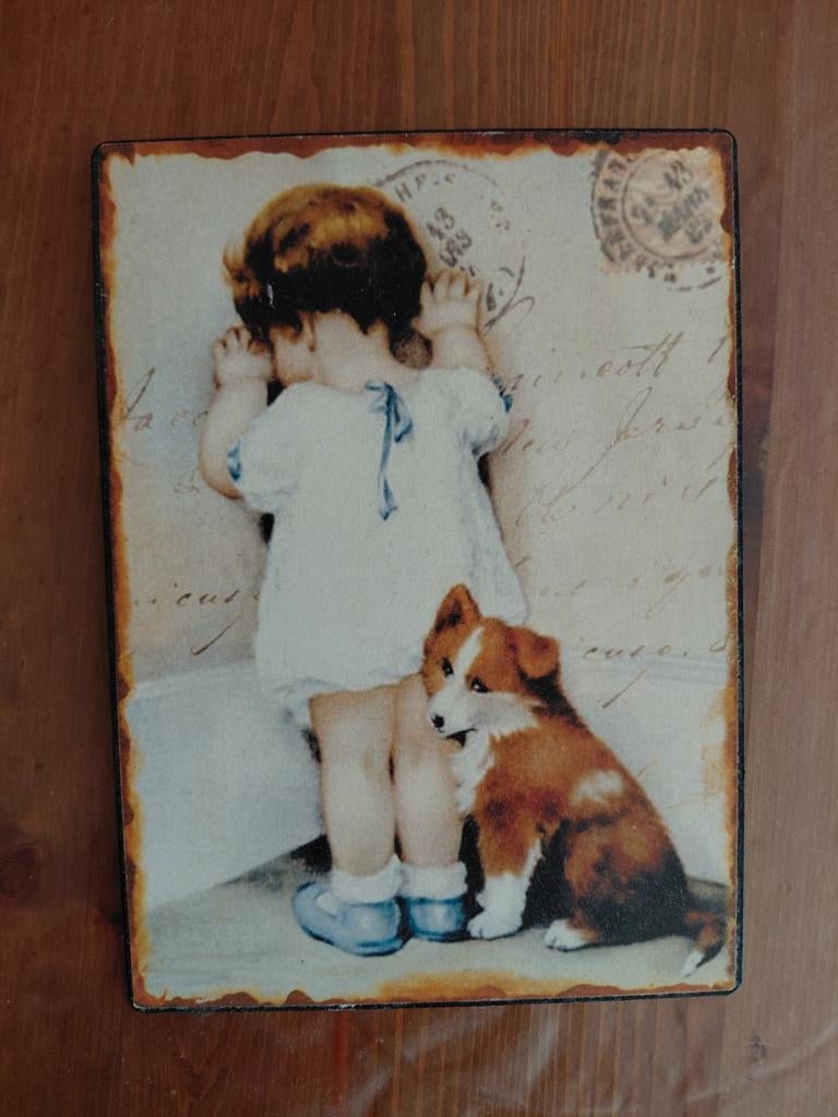 Metalen bordje van Bessie Pease Gutmann. , Ophalen of Verzenden, Rechthoekig, Minder dan 50 cm