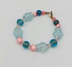 Armband kind blauw met roze vissen, Ophalen of Verzenden, Zo goed als nieuw, Blauw, Armband
