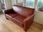 GRATIS Rood-bruine leren 2-zitbank, Huis en Inrichting, Banken | Bankstellen, Ophalen, Gebruikt, 150 tot 200 cm, Tweepersoons