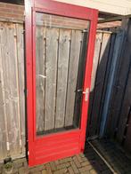 Achterdeur van hardhout met dubbelglas, 80 tot 100 cm, Ophalen of Verzenden, 200 tot 215 cm, Glas