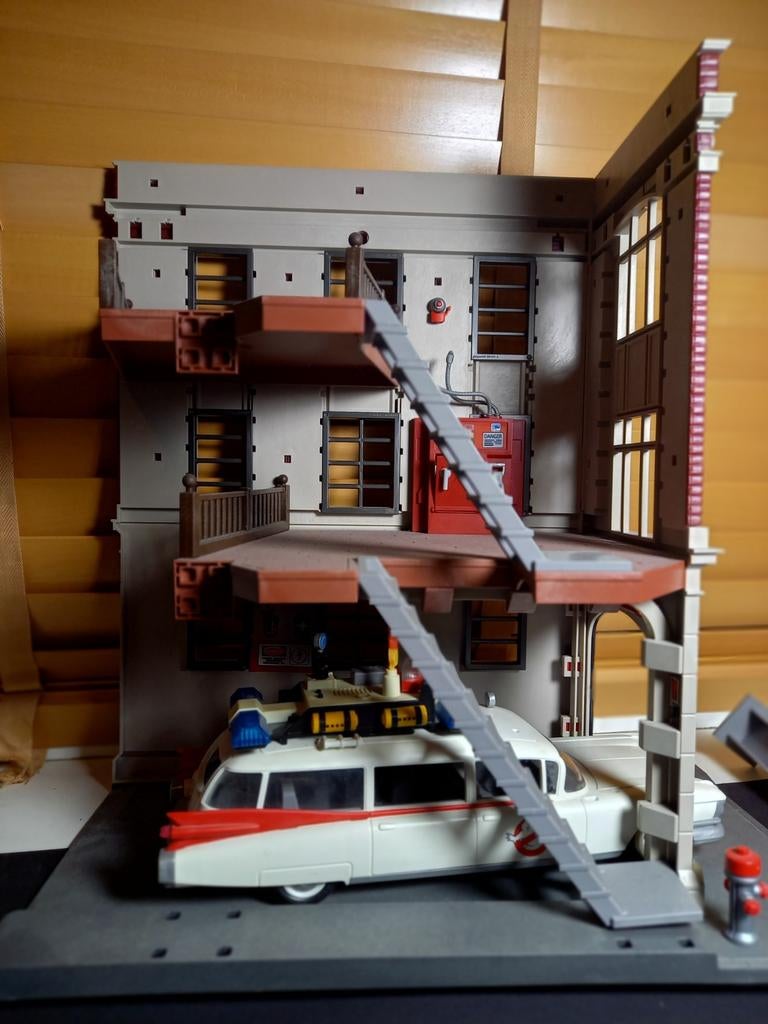 Ghostbusters Playmobil Set AUTO + Garage + poppetjes, Verzenden, Gebruikt, Complete set