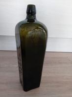Antieke P. Hoppe Schiedam Jeneverfles - Groen Glas, Ophalen of Verzenden