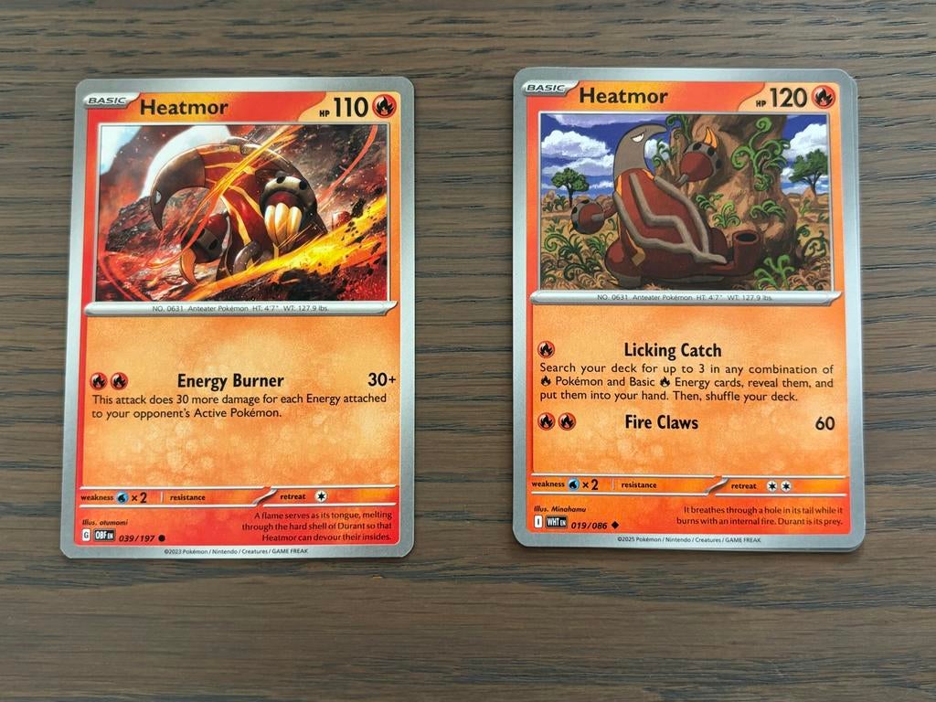 Pokémon Kaarten Heatmor (2 stuks) - Zo goed als nieuw, Ophalen of Verzenden, Zo goed als nieuw, Meerdere kaarten