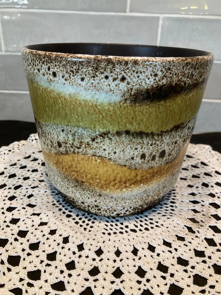 Vintage West Germany bloempot (200426), Tuin en Terras, Bloempotten, Rond, Ophalen of Verzenden, Zo goed als nieuw, Aardewerk