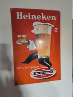 Zwaar emaille bord Heineken, Ophalen of Verzenden, Reclamebord