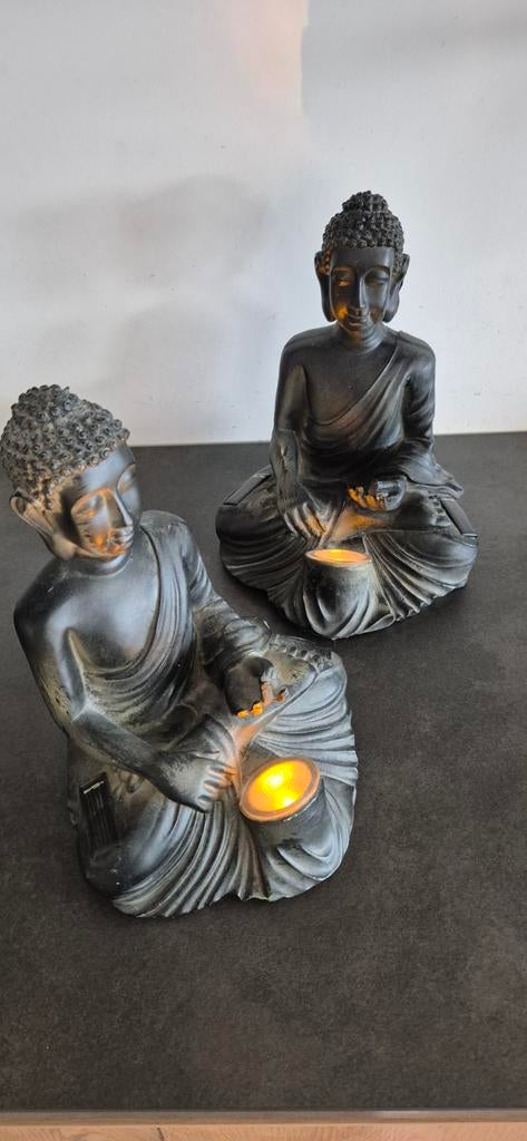2 Boeddha Beelden met LED Verlichting, Ophalen of Verzenden, Zo goed als nieuw